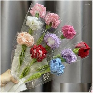 Couronnes de fleurs décoratives, œillets, bouquet artificiel pour fête de mariée, décoration de fête des mères, cadeaux de Saint-Valentin, livraison directe à domicile Oteyi