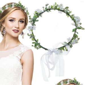 Flores decorativas Guirnaldas Corona de flores Nupcial Hoja verde Tocado Guirnalda Halo Maternidad Po Disparar Diadema Boda Gota Entrega Dhsmn