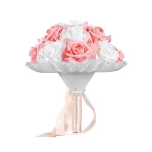 Couronnes de fleurs décoratives OUTAD Mariage Romantique Bouquet De Mariée Artificielle Rose Main Simulation De Style Coréen Tenant Des Fournitures De Fleurs