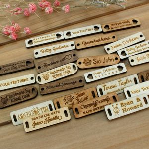 Flores decorativas Guirnaldas Etiqueta de madera rectangular Botones de madera Personalizado Madera personalizada Etiqueta de nombre de madera Etiquetas de regalo Grabado con láser DIY ARTESANÍA DE MADERA Ganchillo 230729