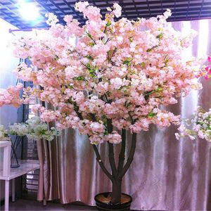 Flores decorativas Guirnaldas Seda Flor de cerezo Simulación Ramo de flores falsas Árbol artificial para El Paisaje escénico DIY Boda Decorati