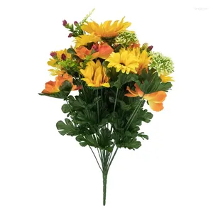 Fleurs décoratives Buisson florale jaune et artificiel