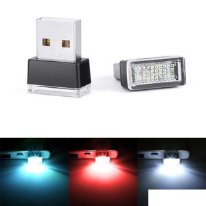 Lumières décoratives Mini LED Car Light Intérieur USB Atmosphère Plug Décor Lampe Accessoires d'éclairage de secours pour PC Portable 7 Drop Del Otkct