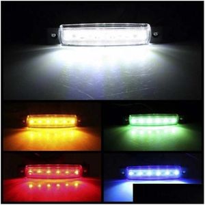 Lumières décoratives Lampe LED externe du véhicule 12V / 24V 6 Smd Voiture Bus Camion Camion Indicateur de marqueur latéral Faible Remorque Avertissement arrière Lam Dh9N7