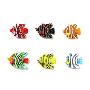 Objets décoratifs Figurines 6 pièces en verre de Murano fait à la main poissons tropicaux mini pendentif décoration d'aquarium animaux marins mignons petite statue artisanat ornements 231130