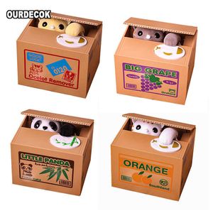 Objets décoratifs Figurines Automated Cat Steal Tirelire Tirelire Tirelire Money Saving Box Cadeaux Digital coin jar alcancia cofre G230523