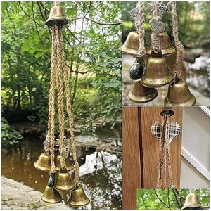 Objets décoratifs Figurines Blessing Bells Beautif Spirit Wind Chimes Witch Door Wall Hanging Dhkv5