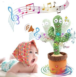 Objets décoratifs Figurines Danse Cactus Répéter Parler Jouet Chanson Haut-Parleur Wriggle Sing Talk Peluche Peluches pour Bébé Adulte 230809