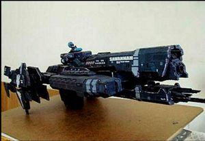 Objets décoratifs Figurines de haute qualité UNSC Halo Super navire de guerre cuirassé spatial kit de modèle en papier 3D 230830