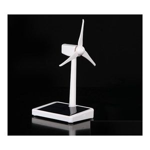 Objets décoratifs Figurines Mini générateur d'éoliennes Toys Solar Power Windmill bureau Kit de décoration de décoration de bureau DHHU7