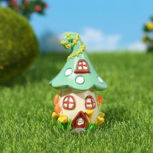 Objetos decorativos Figuras Pequeñas Sólidas Cake Topper Fairy Garden Mushroom Cottage Desktop Decor Mini House Ornament Accesorios en miniatura 230818