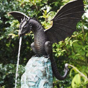 Objets décoratifs figurines bronze massif caractéristique de l'eau statue de jardin gothique sculpture en résine pour la maison décoration extérieure statue/fontaine dragon fonte 230629