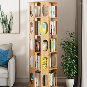 Platos decorativos Modern Simple Bookshelf Piso para niños Rack Storage Bamboo