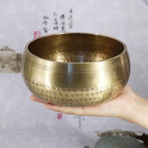 Decorative Plates Nepal handmade Tibet Buddha sound bowl Yoga Meditation Chanting Bowl Brass Chime Handicraft music therapy Tibetan Singing Bowl 230615