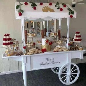 Assiettes décoratives, chariot à bonbons de mariage, flotteur, présentoir de Table à desserts, décoration de fête, stand de marché, roues mobiles