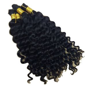 Tressage de cheveux en vrac vague bouclée profonde cheveux humains en vrac pour tresser Afro sans attachement tresses au Crochet