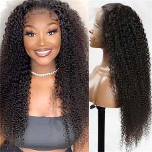 Deep Wave 13x4 Lace Front Wigs pour les femmes noires Kinky Curly Lace Frontal Wig HD Transparent Cury Lace Closure Wig Glueless Wig