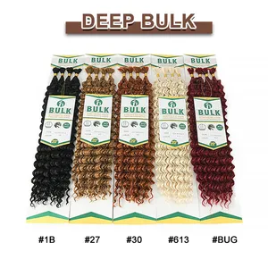 Extensions capillaires synthétiques Deep Wave, 20 pouces, en vrac, pour tresse Boho Box, vente en gros, sans trame