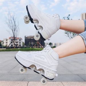 Patines de ruedas de deformación, zapatos de Skate de 4 ruedas, zapatos de Skateboard deportivos Parkour, zapatillas Unisex, patines de ruedas para niños, zapatos para niños