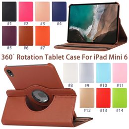 360° Rotation Tablette Case pour iPad Mini 1/2/3/4/5/6 Samsung Galaxy P200/P610/T290/T500, Litchi Veins PU Leather Flip Stand Cover with Multi View Angle, 1PCS Min/Mixed Sales
