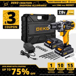 DEKO 20V MAX Perceuse sans fil Outils électriques Perceuses sans fil Ensemble de perceuse rechargeable pour tournevis électrique Perceuse à batterie Outil H220510