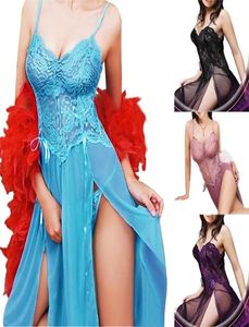 Entrega en un día Púrpura Azul Violeta Negro Tallas grandes S6XL Lencería sexy Camisón Vestido largo Babydoll Ropa de dormir Y2004255878058