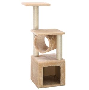 Deluxe 36quot Cat Tree Condo Furniture Play Toy Scratch Post Kitten Pet House Beige5780366