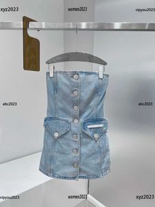 robes en jean pour femme designer femmes robe robe de décoration de poche robe d'été simple boutonnage jupe design soutien-gorge sexy nouveau produit