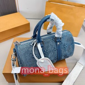 Bolsos de lona de diseñador de moda vaquera para hombres y mujeres, equipaje de viaje al aire libre, bolsos cruzados pequeños para mujer, Mini bolsos de hombro, tamaño 25cm