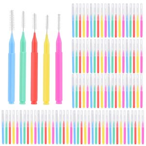 Dental Floss 100 Pieces Interdental Brushes Toothpick Orthodontic Braces Brush Tooth Cleaning Tool Oral Care 230421