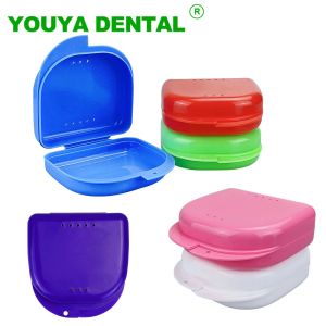 Caja de baño de dentaduras de baño dientes falsos de retención de ortodoncia