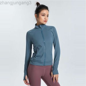 Desginer Aloo-Chaqueta de Yoga para mujer, Tops, abrigo deportivo para mujer, traje elástico de secado rápido para correr por la mañana, traje de Fitness con cuello levantado, otoño