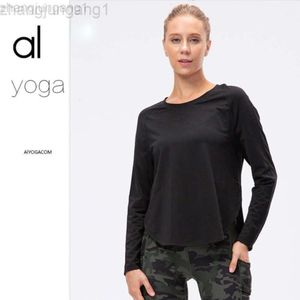 Desginer Als Yoga Top Shirt Clothe Camiseta de orígenes de sudadera con capucha corta Fitness Fitness For Women Folle Fasting Sports Top de manga larga Secado rápido y traje transpirable