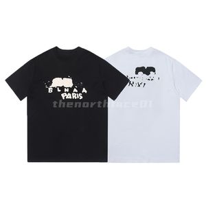 Design De Luxe Mode Hommes T-shirt Art Peinture Lettre Imprimer À Manches Courtes Col Rond Été Lâche T-shirt Top Noir Blanc Asiatique Taille S-2XL