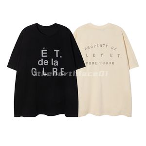 Design Luxury Mens T-shirt Ligne de mode imprimer le cou rond manche courte Summer T-shirt en vrac Abricot noir