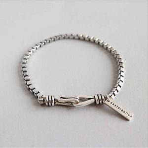 Bracelet Instagram plaqué Chaîne de boîte personnalisée pour femmes Fashion coréenne Fashion Simple Sier Bijoux pour couples Bracelets Shamballla