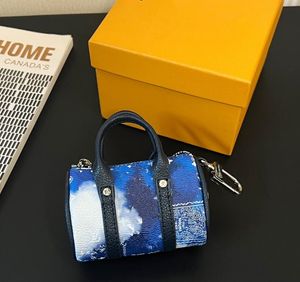 Designer Blue Letter Unisex Key Wallets Luxury Brand Mini Keepall Bags Boston Bag Coin Purses Famous Women and Men Zipper Clutch Bag Totes Crossbody Pendant Charms