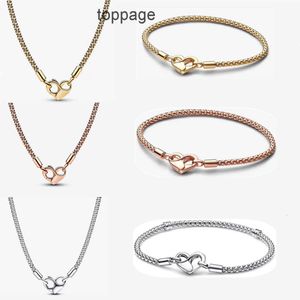 Designer 2023 New Gold Bracelet Heart Buckle Necklace for Women Fashion Luxury Party Gift DIY fit Pandoras Bracelets High Quality Necklaces with Box