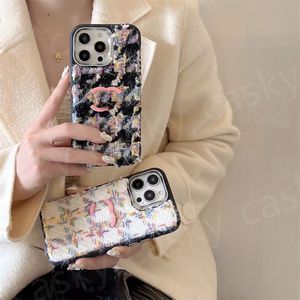 Atmósfera de diseñador Funda para teléfono Funda para teléfono con diseño a cuadros de terciopelo equipada para 15 Promax 14 Pro 13 12 11 Fundas lindas para teléfonos móviles para mujeres y niñas