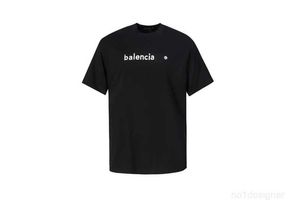 Diseñador B Family 23 Nuevo estilo de correo electrónico Fondo negro Estampado blanco Algodón puro Cuello acanalado Casual Camiseta unisex suelta Q5QT