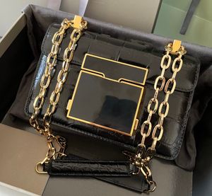 Sac de créateur Brand Purse Sac à bandoulière Luxury Smalls Size 17 21 24 cm Couioir de veau avec grain de crocodile vert noir Couleurs de livraison rapide