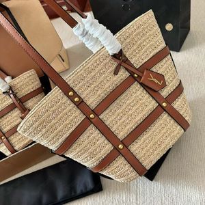 Designer Bag Ladies Commuter Vacation Dish Basket Shopping Bag Beach Bag Straw Woven Tote Bag Raphia Weave