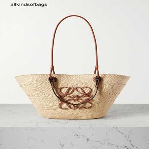 Sac de créateur Loewwe Anagrams Basket Off the Shelf Logo en peau de vache Lafite Sac à main tissé à bandoulière Véritable génération rj