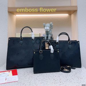 Sac de designer Sac à bandoulière fourre-tout de luxe Onthego Totes Sac à bandoulière en cuir pour femme Grands sacs à provisions Titulaire de la carte Fleur en relief Lady Miroir Sacs à main de qualité