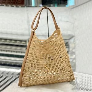 Sac de créateur oxalis paille sac Raffias Crochet Sacs d'épaule femme Sac fourre-tout creux tissé 3 Couleur de qualité supérieure Soupure de plage d'été