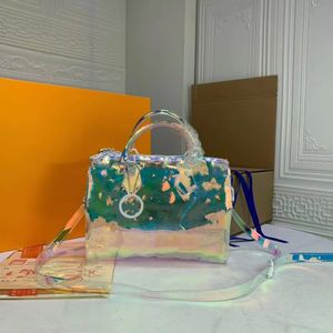 Sac de créateur Sacs à bandoulière Sac à main Fourre-tout Rabat Holographique PVC Sacs à main transparents Sac à main Fourre-tout Laser Shopping Sac composite