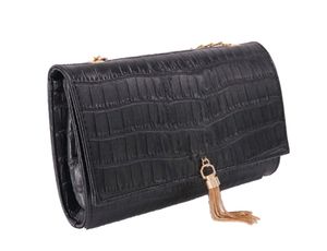 Designer Bags Luxury Medium bag with Tassel en cuir lisse Crocodile pattern gold Chain wallet Fashion Shoulder Flap Purses Crossbody Designers handbags