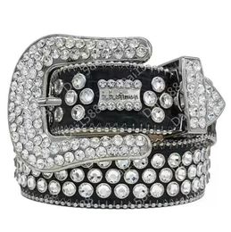 Designer Bb Ceinture Simon Ceintures pour Hommes Femmes Brillant Diamant Ceinture Noir sur Noir Bleu Blanc Multicolore avec Bling Strass Comme Cadeau