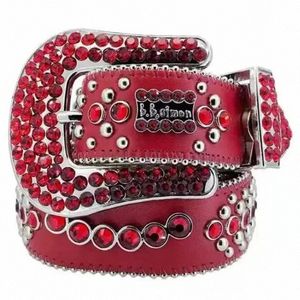 Diseñador BB Belt Simons Mujeres Cinturones Hombres Negro Azul Blanco Brillante Diamante Multicolor con Bling Rhinestones Cinturones de regalo Z02J #