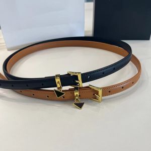 Cinturón de diseñador Cinturón delgado para mujer de moda y versátil Cinturones de piel de vaca de dos capas versátiles para viajeros Marca P de lujo Hebilla de aguja de 1,8 cm Ceinture luxe informal